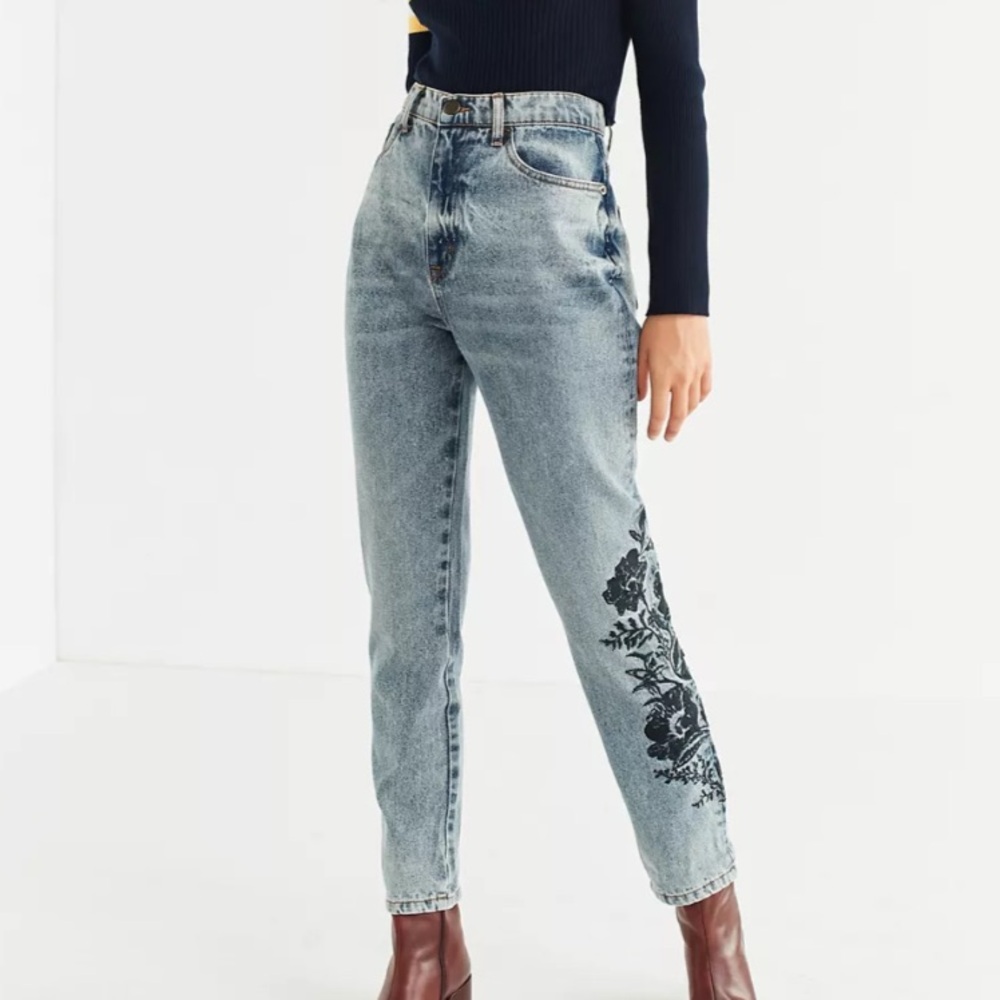 Urban Outfitters Floral Embroidered Jean